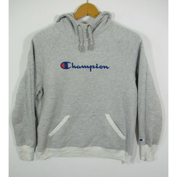 Champion Other - Champion Spell Out Logo Hoodie Sweatshirt Men Large Gray Pullover